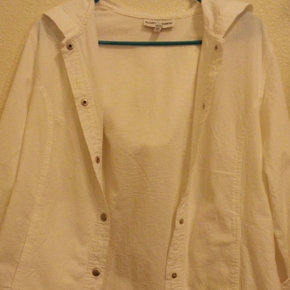 Hillard & Hanson Women's Cream Utility Jacket - Picture 2 of 5